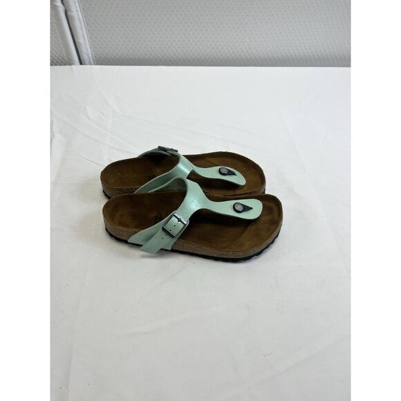 Birkenstock Pearl Green Women 38 Gizeh Slip On Thongs Flat Sandal Shoes. 💚 - Picture 2 of 10